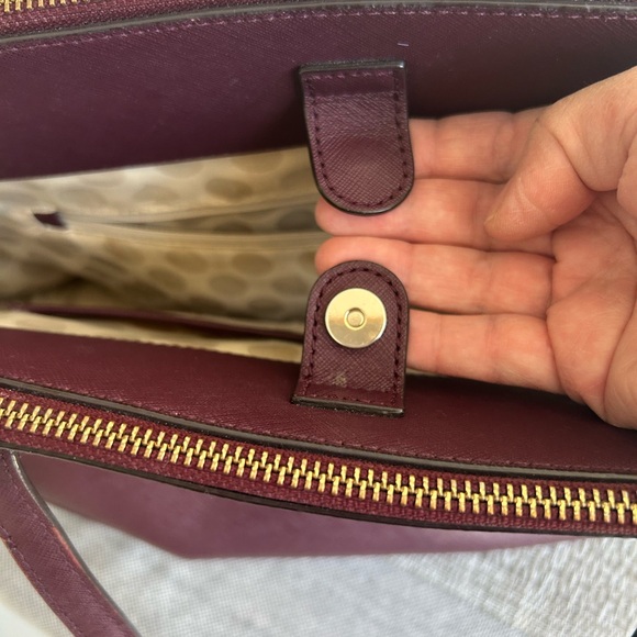 🌷Kate Spade Burgundy Saffiano Leather Satchel Tote Bag - Picture 10 of 10